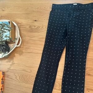 Gap dress pants size 00 signature skinny ankle black with white pattern